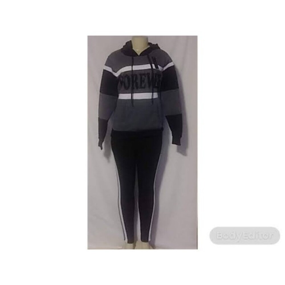 Gray/Blk FOrever Sweatsuit  S/M